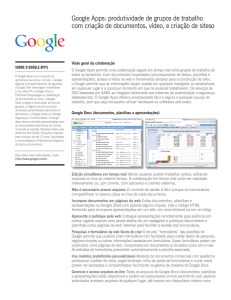 Google Apps: produtividade de grupos de trabalho com criação de