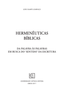hermenêuticas bíblicas - Universidade Católica Editora