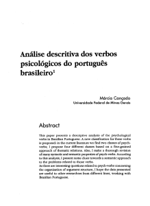 Análise descritiva dos verbos psicológicos do - Breves