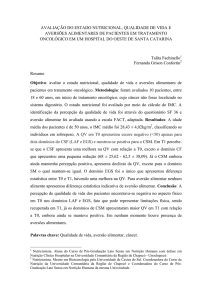 avaliação do estado nutricional, qualidade de vida e