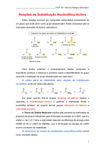 Reações de Substituição Nucleofílica Acílica