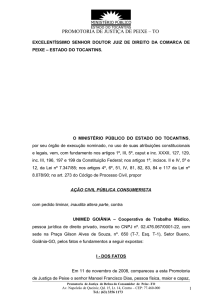 promotoria de justiça de peixe - Ministério Público do Estado do