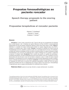 Propostas fonoaudiológicas ao paciente roncador