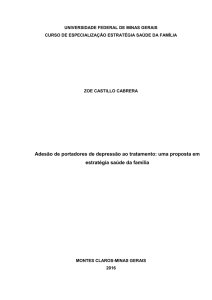 Adesão de portadores de depressão ao tratamento: uma proposta