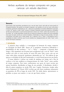 Verbos auxiliares do tempo composto em peças cariocas: um