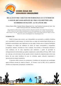 relação entre variáveis meteorológicas e o número de casos de j00