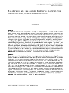 Considerações sobre a prevenção do câncer de mama feminino