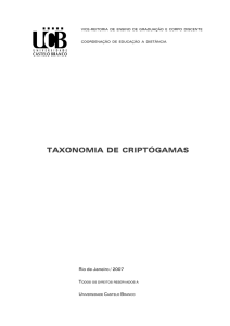 taxonomia de criptógamas - Universidade Castelo Branco