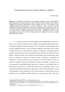 É preciso questionar o presente: Foucault, o diagnóstico, a