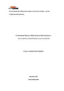 câncer de mama e psicologia oncológica