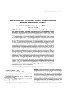 Plantas tóxicas para ruminantes e eqüídeos no Seridó Ocidental e