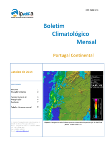 Boletim Climatológico, janeiro 2014