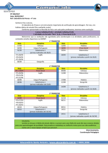 Calendário Anual - Educandário Santo Antonio