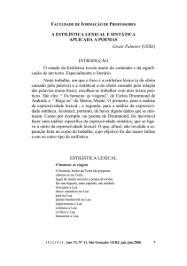 A ESTILÍSTICA LEXICAL E SINTÁTICA APLICADA A POEMAS