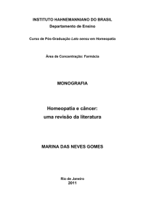 Homeopatia e câncer: uma revisão da literatura