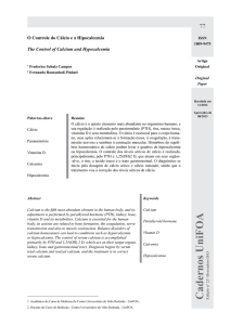 O Controle do Cálcio e a Hipocalcemia The Control of