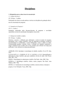 Lista de disciplinas - Unifal-MG