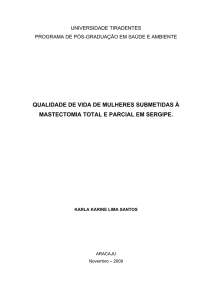 qualidade de vida de mulheres submetidas à mastectomia total e