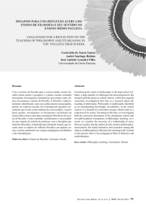 DESAFIOS PARA UMA REFLEXÃO ACERCA DO ENSINO DE
