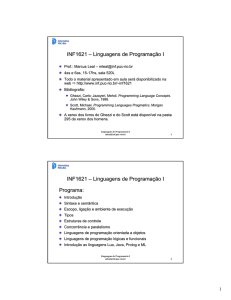 INF1621 – Linguagens de Programação I INF1621 – Linguagens de
