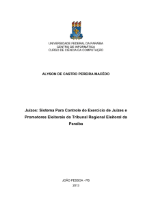 Juízos: Sistema Para Controle do Exercício de Juízes