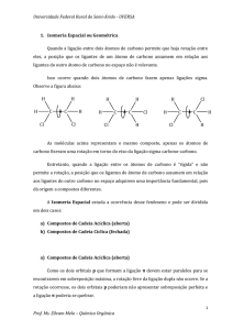 Química Orgânica 1. Isomeria Espacial ou Geométr