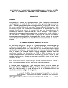 O retorno da Filosofia às escolas públicas no estado de São Paulo