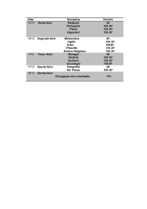 Data Disciplina Horário 12/12 Sexta-feira Redação Português Física