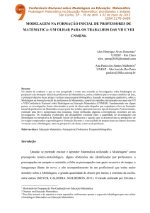 MODELAGEM NA FORMAÇÃO INICIAL DE PROFESSORES DE