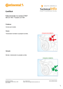Falta de tensão na correia CT937 I30 2.0 16V / Tucson 2.0 16V