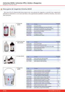 Solventes BASIC, Solventes HPLC, Ácidos e Reagentes