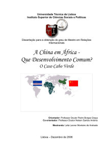 China Em Àfrica que desenvolvimento comum Caso Cabo Verde