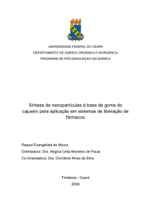 Síntese de nanopartículas à base de goma de cajueiro para