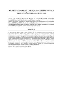 políticas econômicas: a atuação do governo contra a crise