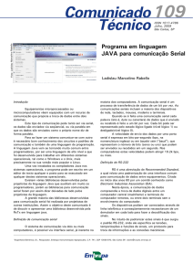 Programa em linguagem JAVA para comunicação Serial - Infoteca-e