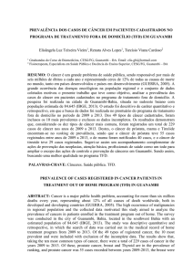 PREVALÊNCIA DOS CASOS DE CÂNCER EM PACIENTES