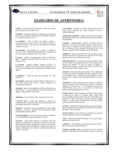 glossário de astronomia - Universidade dos Açores