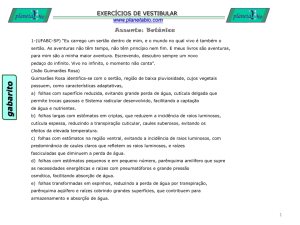 EXERCÍCIOS DE VESTIBULAR www.planetabio.com