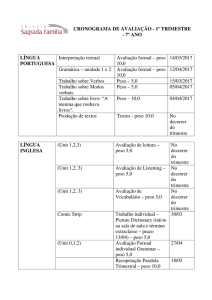 CRONOGRA LÍNGUA PORTUGUESA Interpretação textual