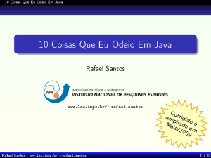 10 Coisas Que Eu Odeio Em Java - LAC