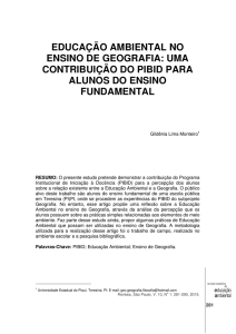 EDUCAÇÃO AMBIENTAL NO ENSINO DE GEOGRAFIA: UMA