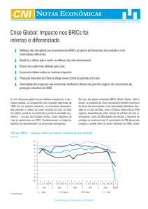 Crise Global: Impacto nos BRICs foi intenso e diferenciado