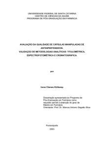 análise qualitativa e quantitativa de cápsulas de antihipertensivos