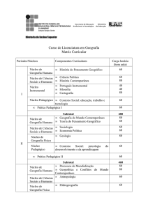 Matriz Geografia - Diretoria das Licenciaturas