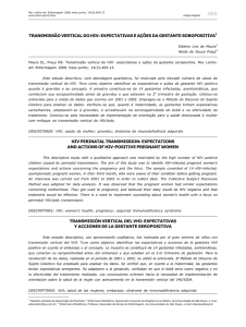 transmissão vertical do hiv: expectativas e ações da