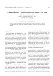 A Dedução das Transformações de Lorentz em 1905