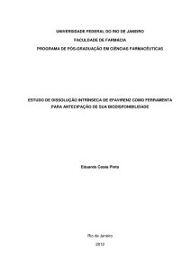 Estudo de dissolução intrínseca de efavirenz como