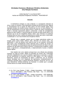 Atividades Humanas e Mudanças Climático-Ambientais