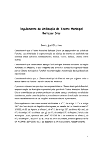 Regulamento de Utilização do Teatro Municipal Baltazar Dias