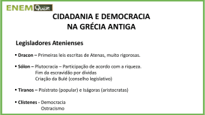 CIDADANIA E DEMOCRACIA NA GRÉCIA ANTIGA Legisladores